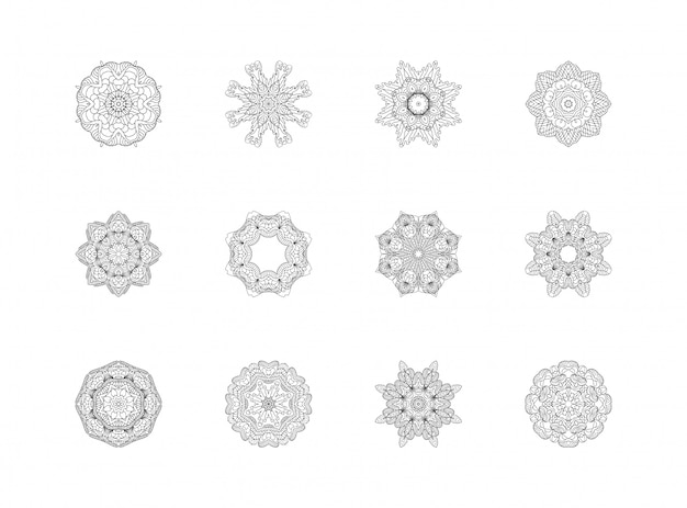 Vector mandala patterns set