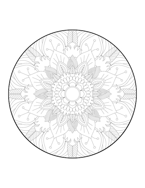 mandala ronde. Mandala. mandala cirkel. Kleurboekpagina. Bloemmandala. vectorillustratie.