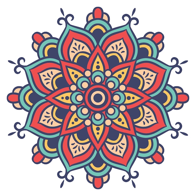 Mandala ronde ornament patroon. Decoratief patroon in oosterse stijl. Etnische mandala met kleurrijk