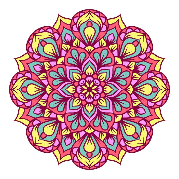 Mandala ronde ornament patroon. decoratief patroon in oosterse stijl. etnische mandala met kleurrijk