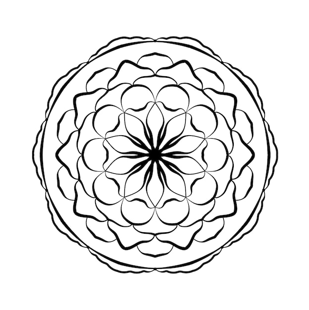 Mandala ronde patroon Etnische stijl decoratieve handgetekende kanten element Handgetekende achtergrond