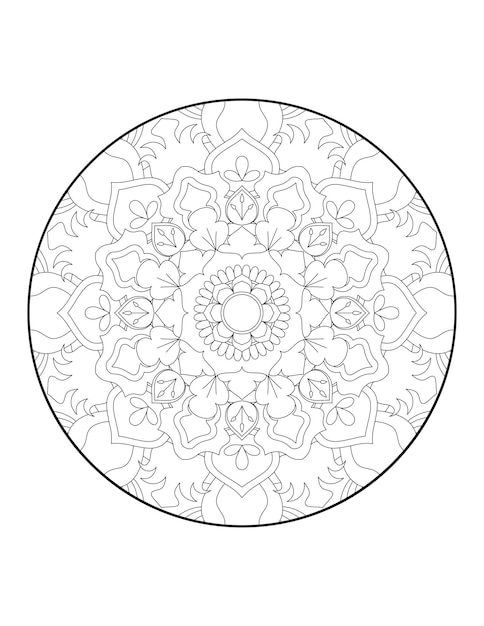 Mandala rotondo. mandala. cerchio mandala. pagina del libro da colorare. modello orientale, illustrazione vettoriale.