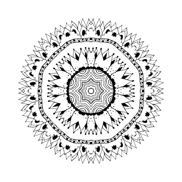 Mandala round motivo orientale in stile indiano