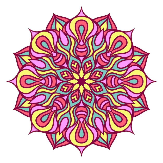 Ornamento rotondo mandala. motivo decorativo in stile orientale. mandala etnico con colorato