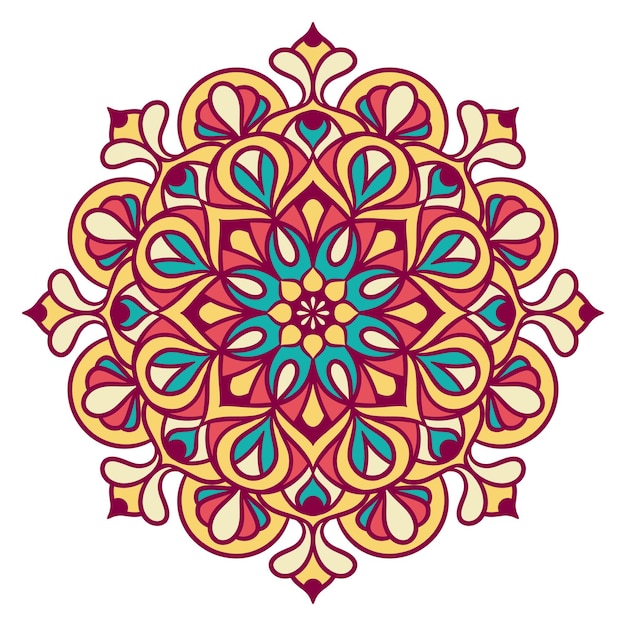 Mandala Round Ornament Pattern. Decorative pattern in oriental style. Ethnic Mandala With Colorful