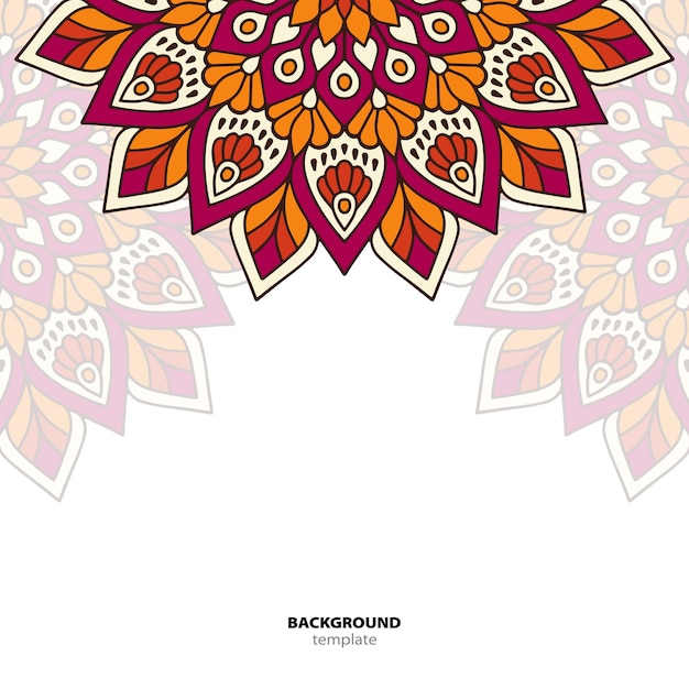 マンダラ。丸い飾りパターン。民族的な東洋の背景
