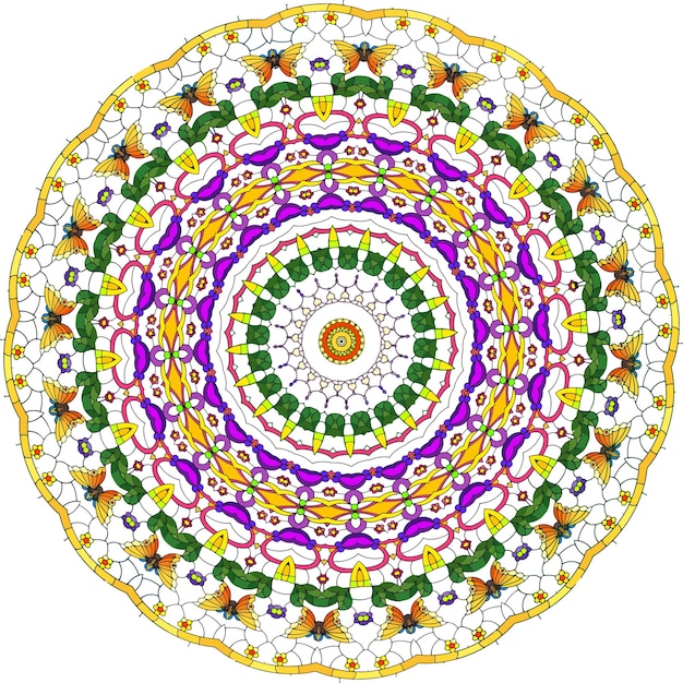 Mandala's. Geïsoleerd Kleurrijk Decoratief Rond Ornament Op Witte Achtergrond.