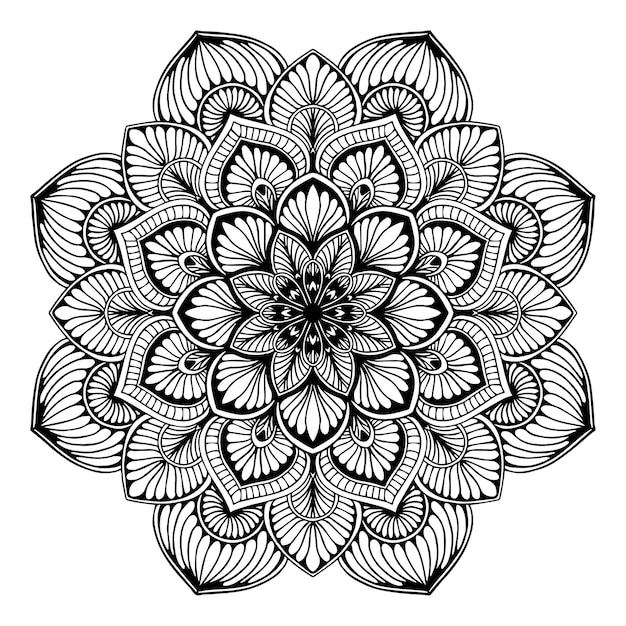 Mandala's kleurboek, oosterse therapie, yoga logo's vector.