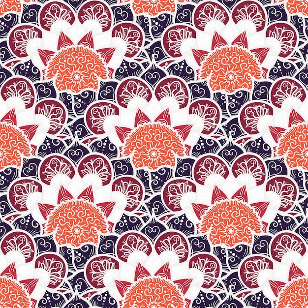 Vector mandala seamless pattern