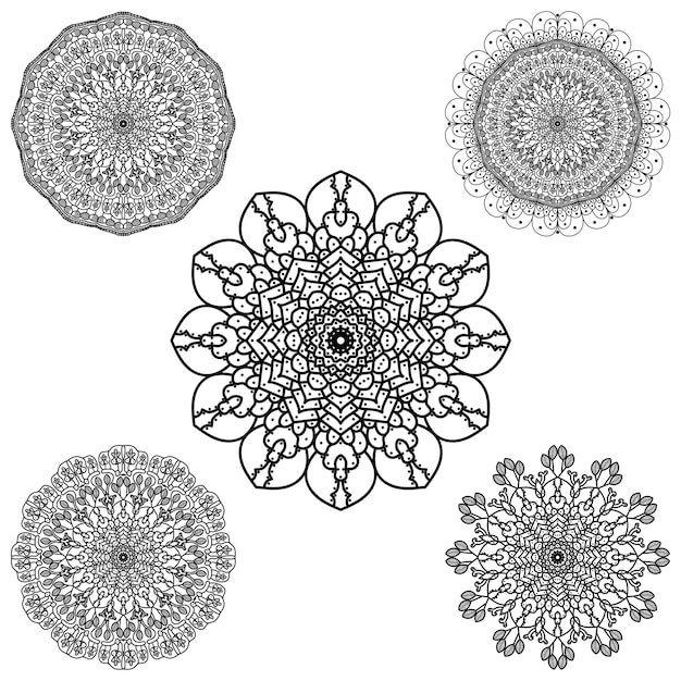 Mandala set coloring page. vector mandala eps and image