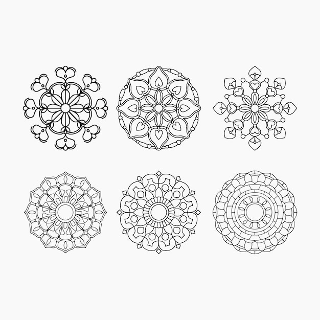 mandala set graphics illustration