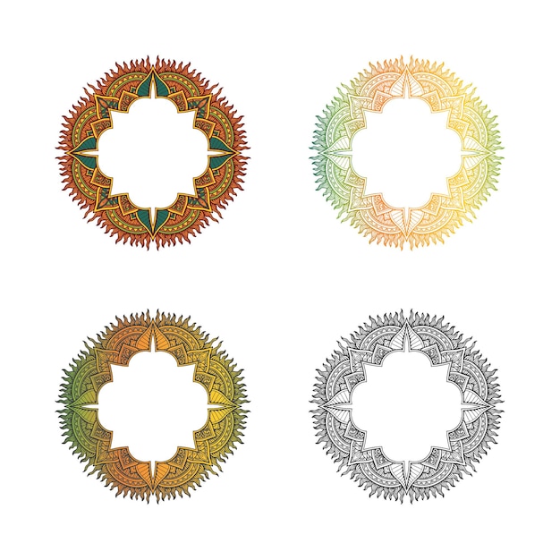 Vector mandala set kleurontwerp voor tittel of opening