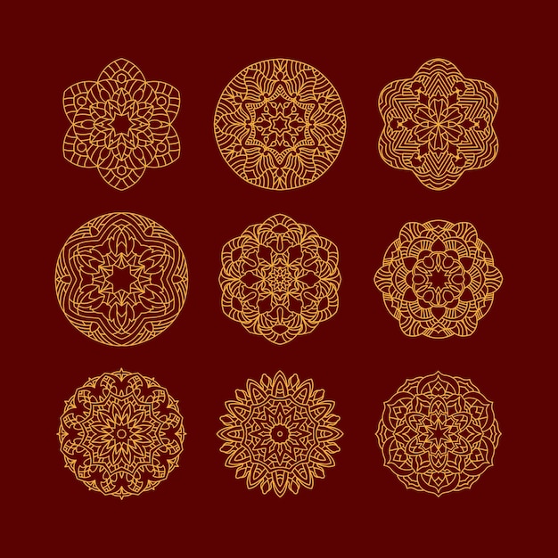 Mandala set Vintage decorative elements Hand drawn background Islam Arabic Indian ottoman motifs