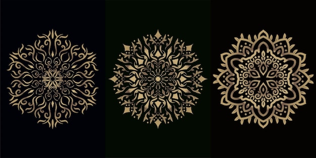 Mandala sieraad of bloem ontwerpset collectie.