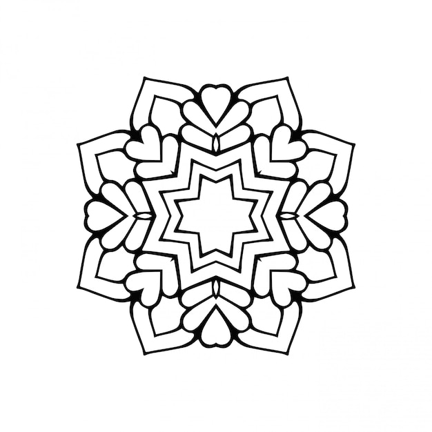 Mandala. Simple line, decorative element for coloring.