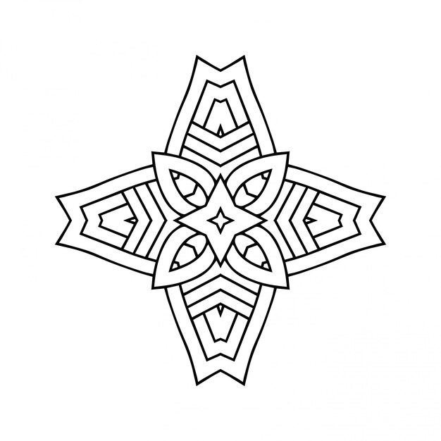 Mandala. Simple line, decorative element for coloring.