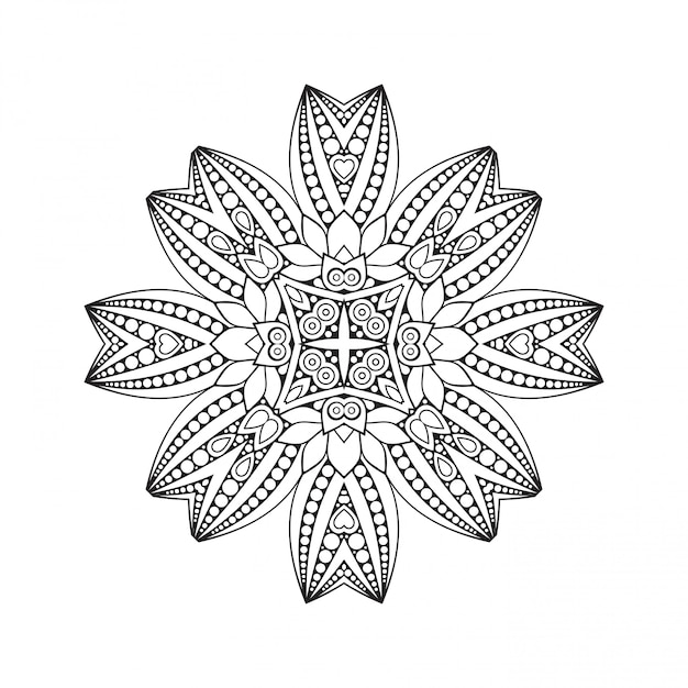 Mandala. Simple line, decorative element for coloring.