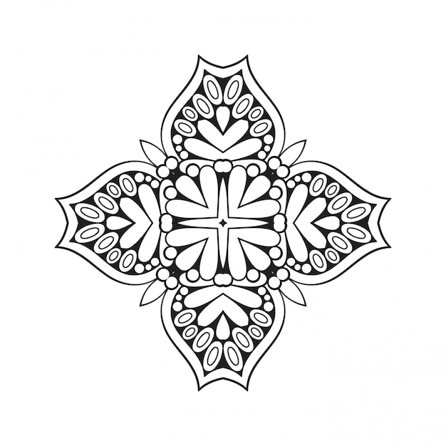 Mandala. simple line, decorative element for coloring.