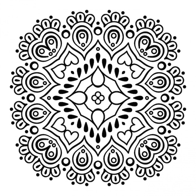 Mandala. Simple line, decorative element for coloring.