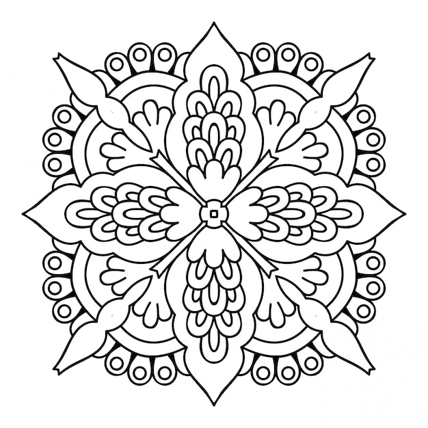 mandala. simple line, decorative element for coloring.