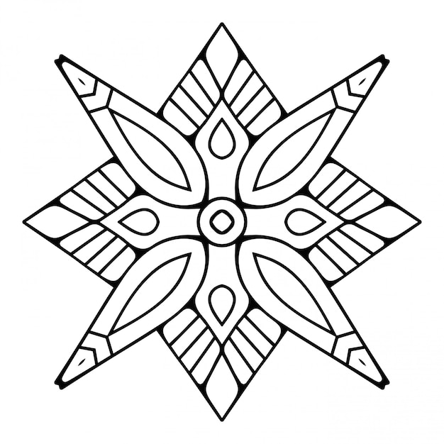 Mandala. Simple lineart, decorative element.