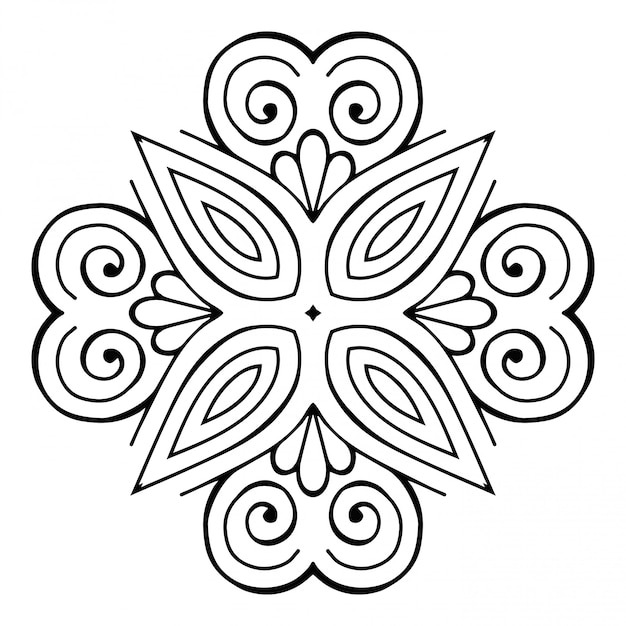 Mandala. Simple lineart, decorative element.