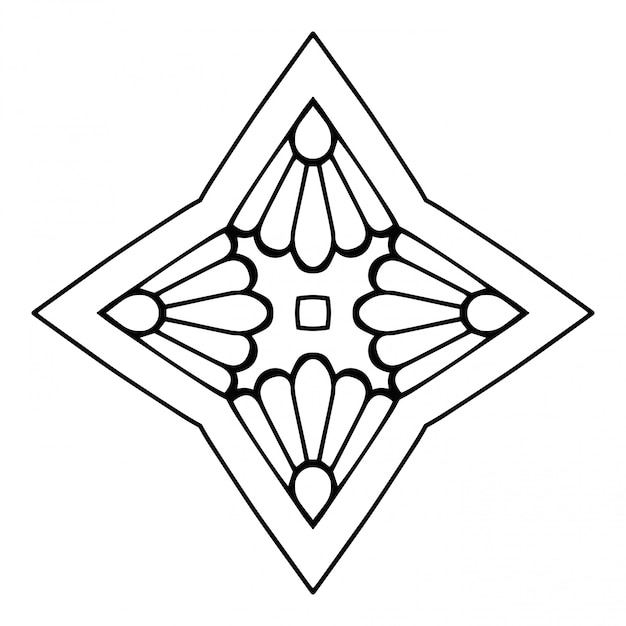 Vector mandala. simple lineart, decorative element.