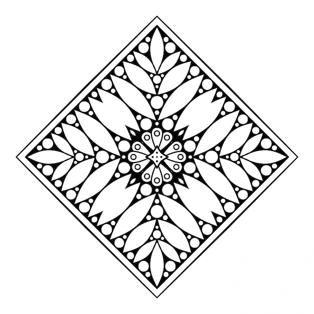 Vector mandala. simple lineart, decorative element.