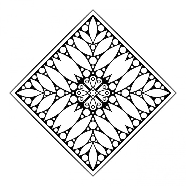 Mandala. simple lineart, decorative element.