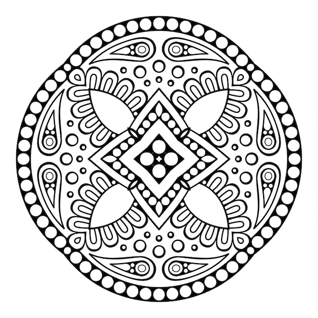 Mandala. Simple lineart, decorative element.