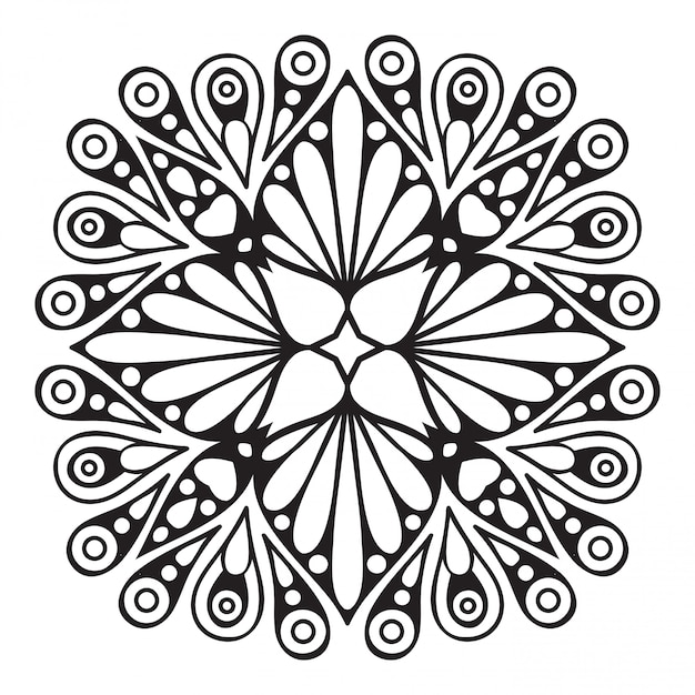 Mandala. lineart semplice, elemento decorativo.