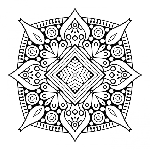 Mandala. lineart semplice, elemento decorativo.