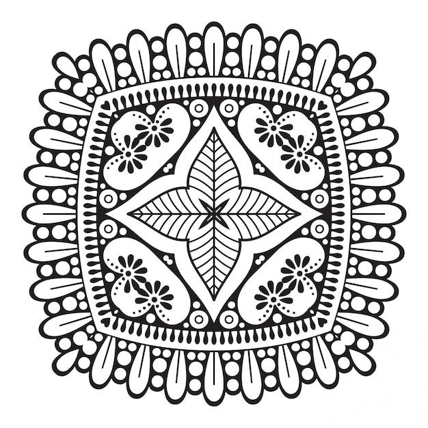 Mandala. Simple lineart, decorative element.