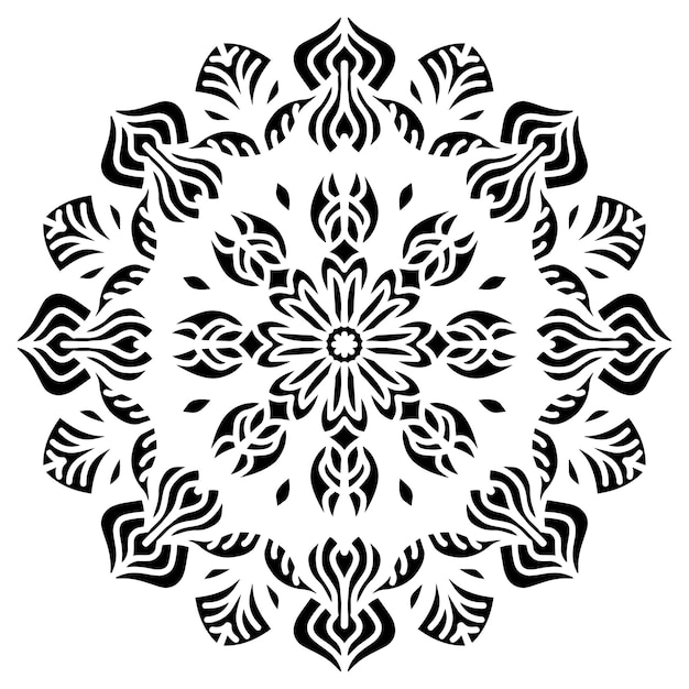 Mandala stencil abstract floral ornament