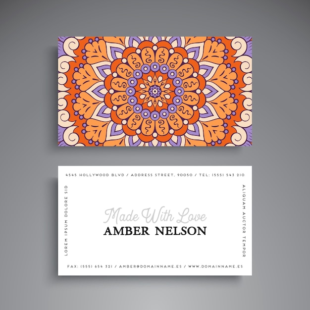 Mandala style visiting card