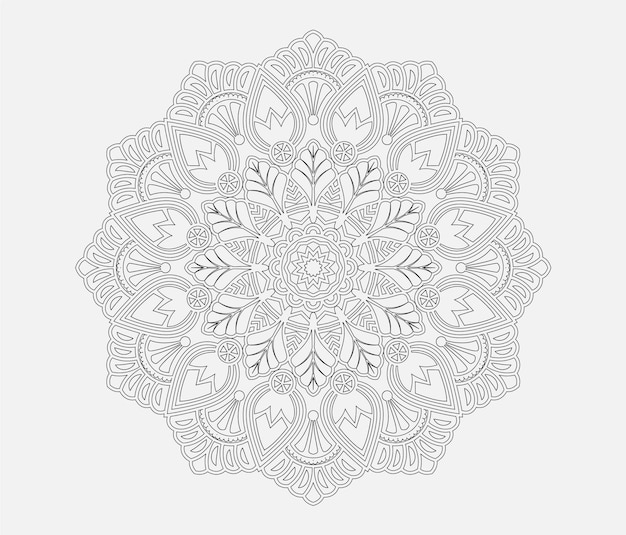 Mandala-symboolontwerp Zwarte kleur Vector Premium 21