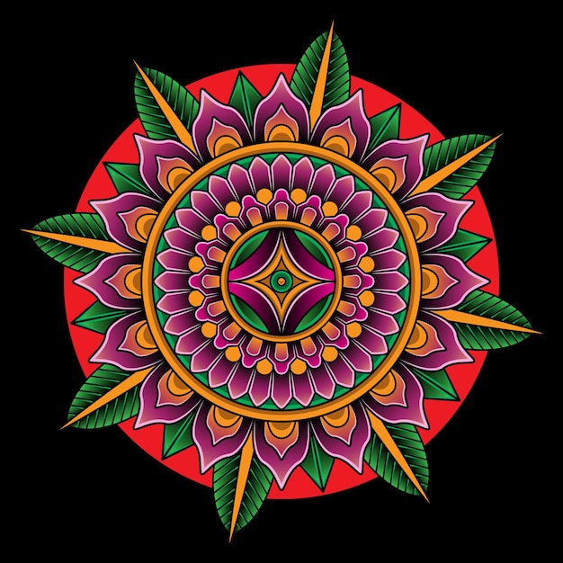 Vettore tatuaggio mandala flash art