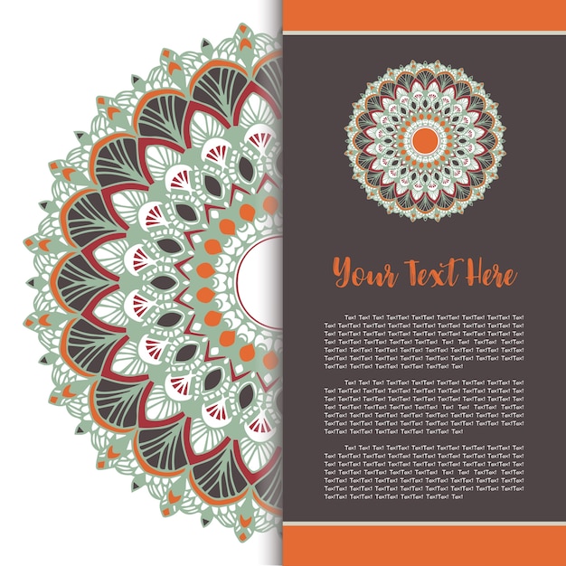 Mandala template card set vector.