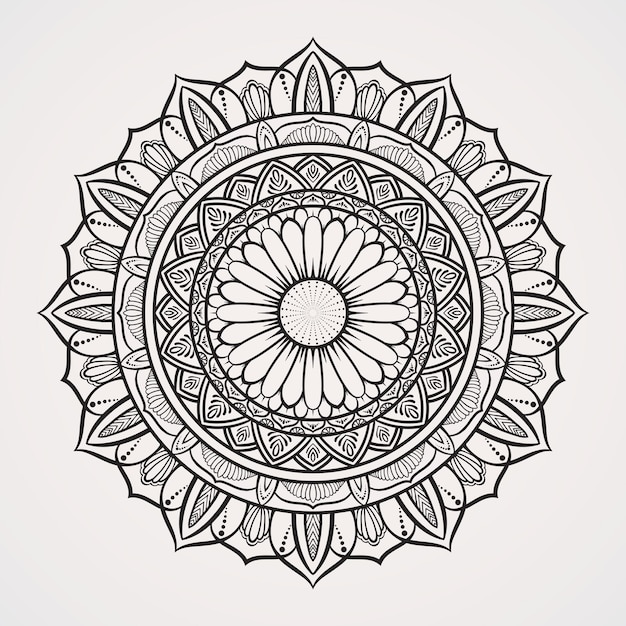 A mandala that combines sunflower shapes and aesthetic decorations