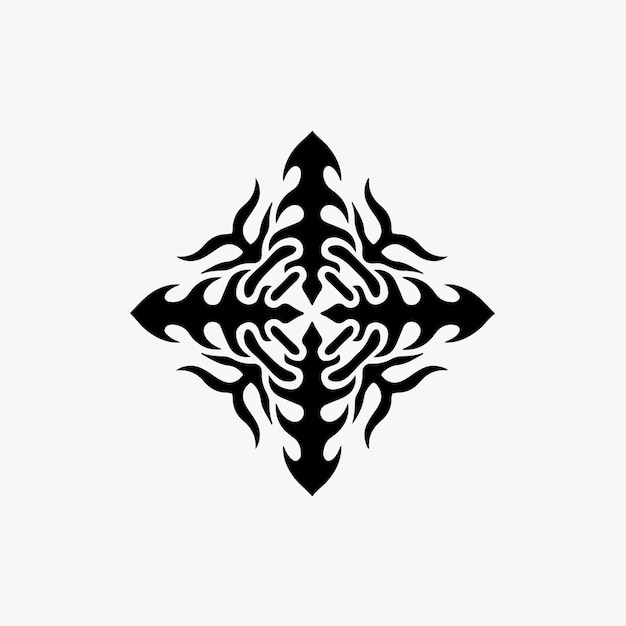 Mandala tribal symbol logo on white background stencil decal tattoo design vector illustration