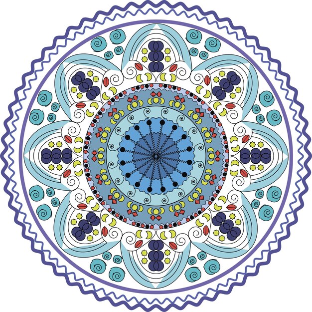 Mandala vector design element, round ornament decoration. Stylized floral motif, vintage decorative