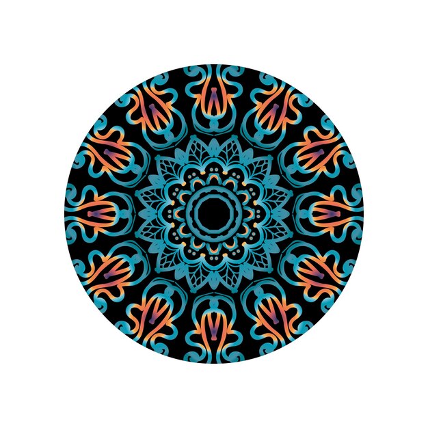 Decorazione rotonda dell'ornamento dell'elemento di vettore della mandala