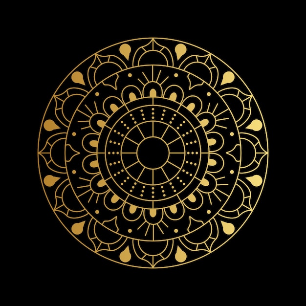 Mandala Vector  in Gloden Gradient