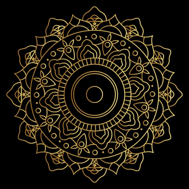 Mandala Vector  in Gloden Gradient