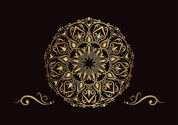 Mandala vector gold ornament border decoration