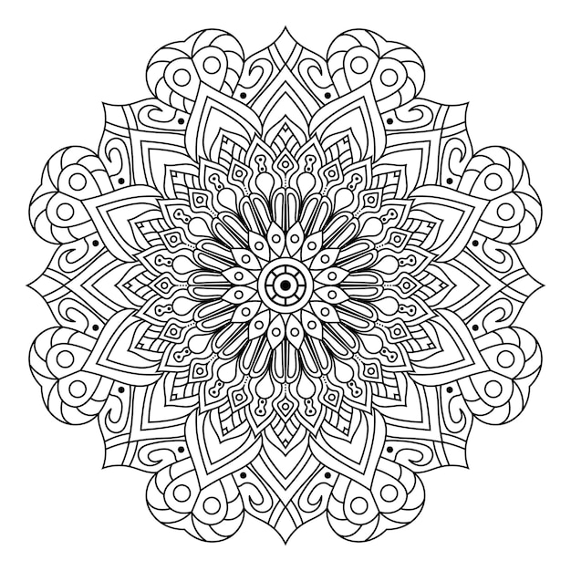 Mandala vector illustration, Black and white