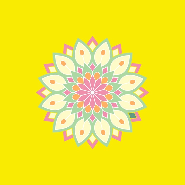 Mandala vector pattern design with an orange background