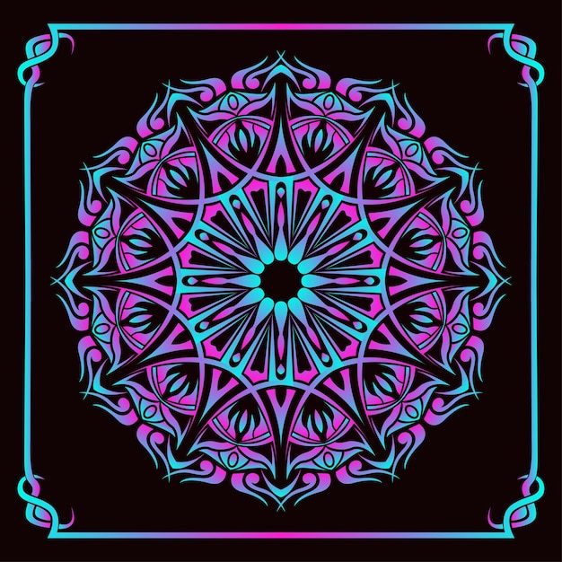 Mandala vector purple and blue gradient