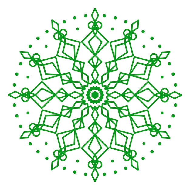 Mandala vector sjabloon groene kleur lijnstijl