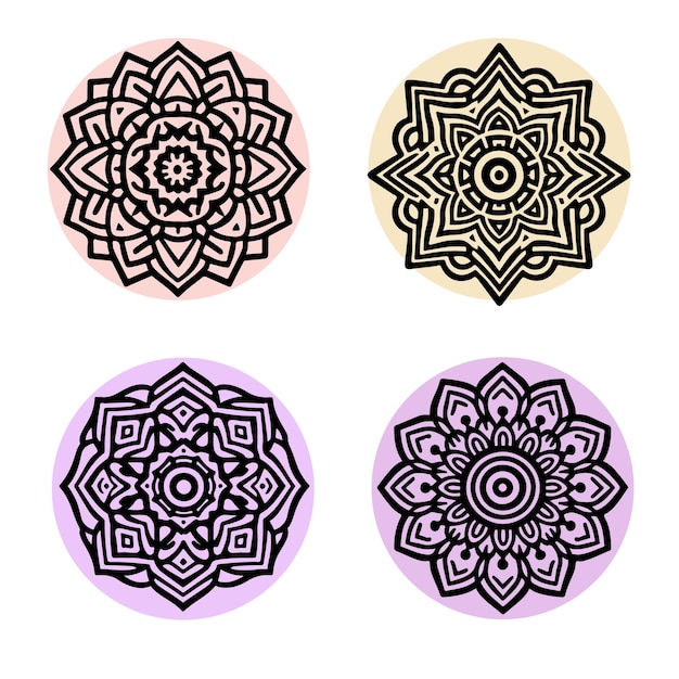 Mandala vet vector lijn silhouet